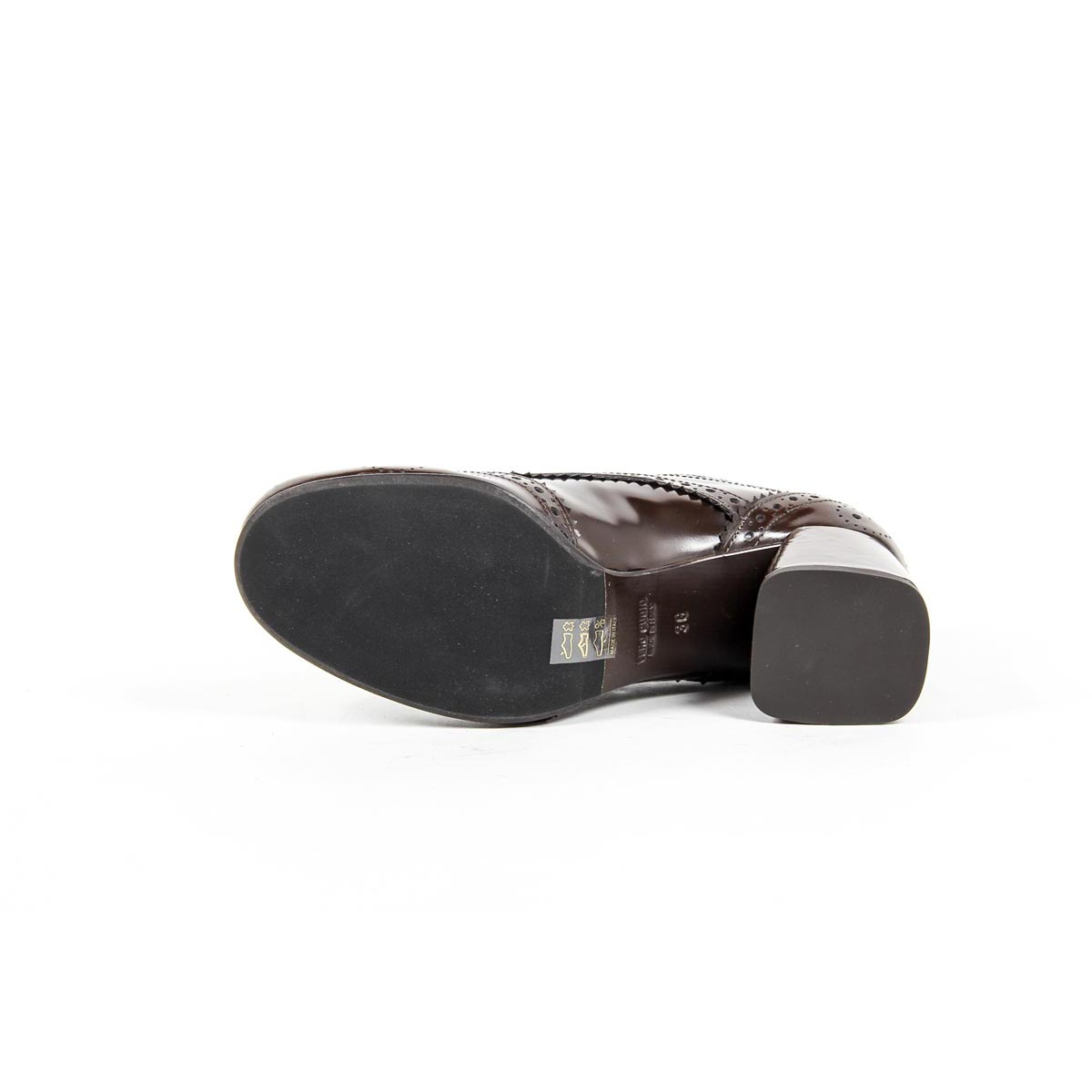 V 1969 Italia Zapato brogue de tacón para mujer B2460 AMALFI MORBIDO MARRÓN