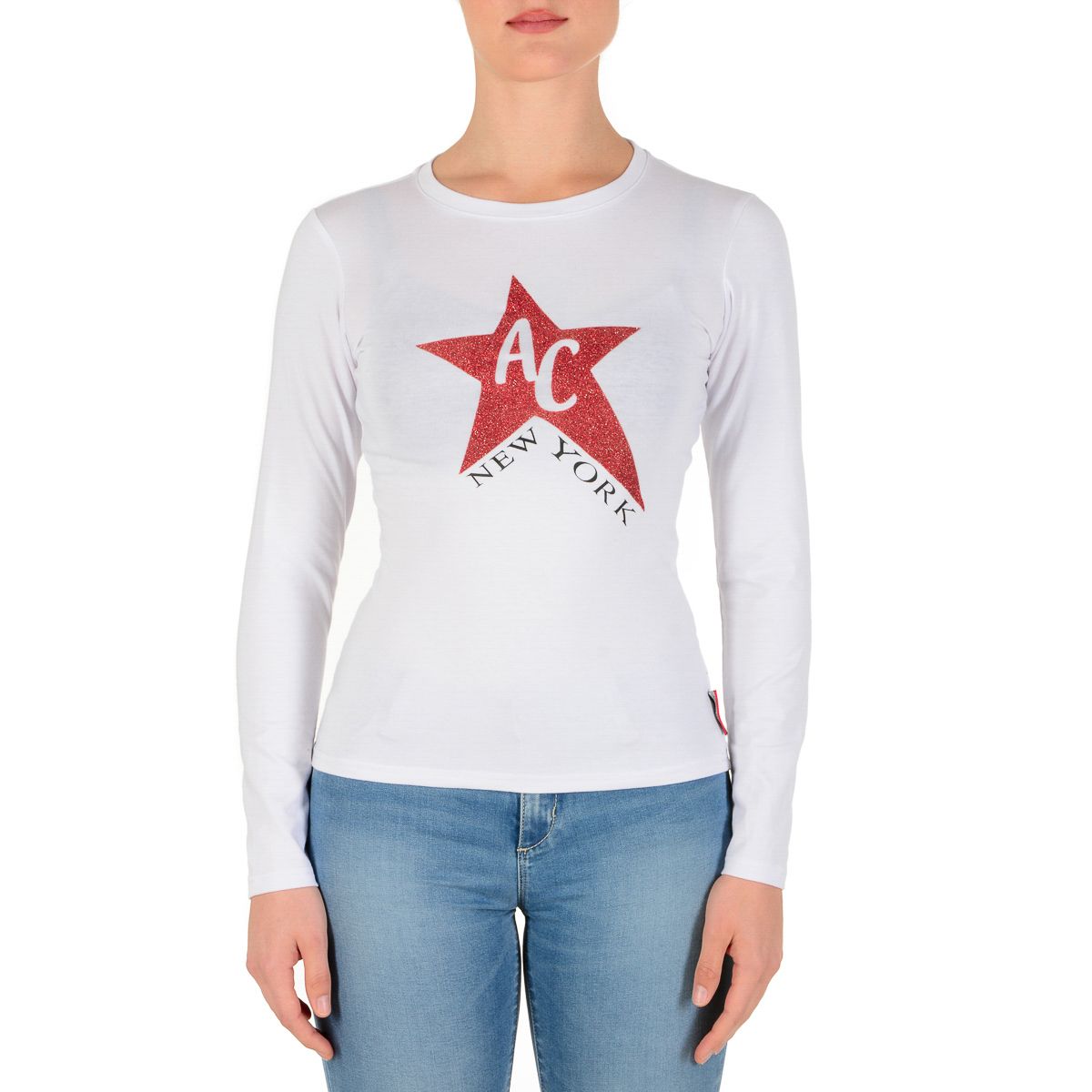Camiseta de manga larga para mujer Andrew Charles By Andy Hilfiger TS602 031002 FENIX WHITE S8
