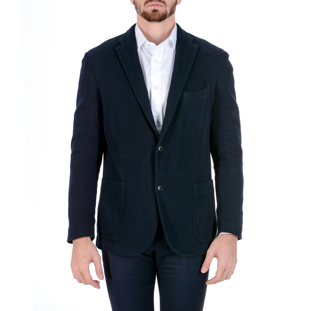 Chaqueta Boglioli Milano para hombre, manga larga, azul oscuro
