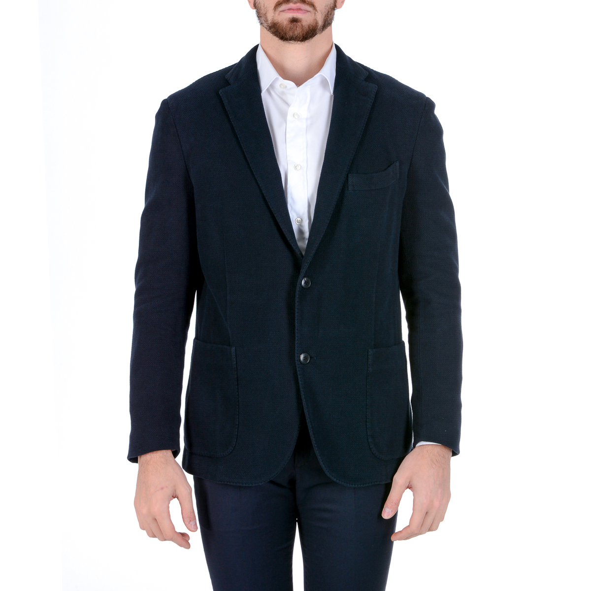 Chaqueta Boglioli Milano para hombre, manga larga, azul oscuro