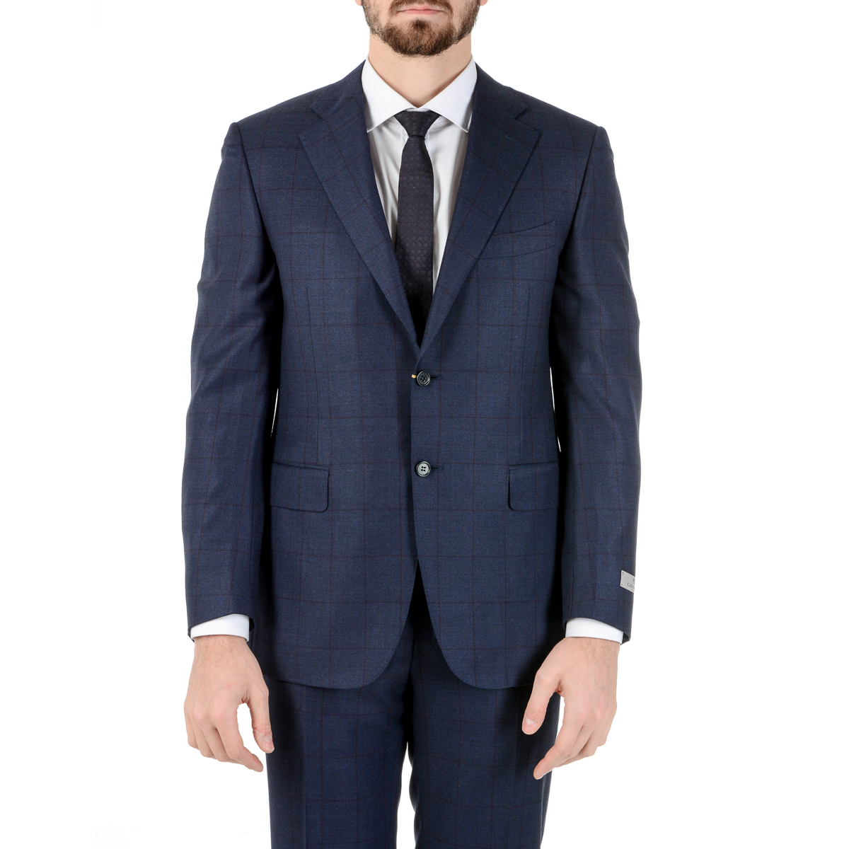 Canali Mens Suit Long Sleeves Dark Blue