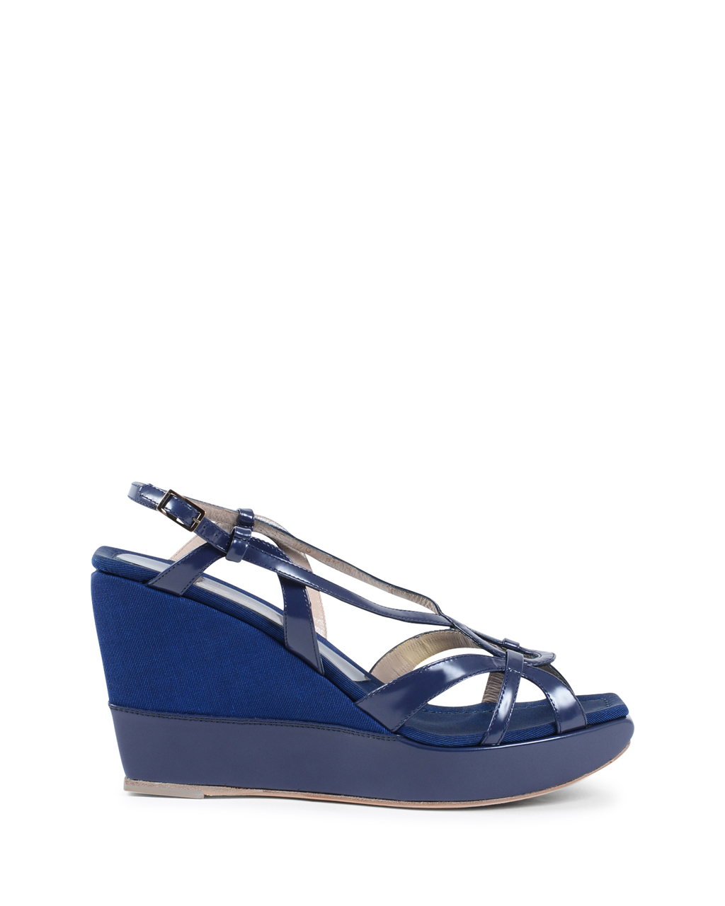 Sandalia de cuña para mujer Salvatore Ferragamo Azul Marino MIRAMAR
