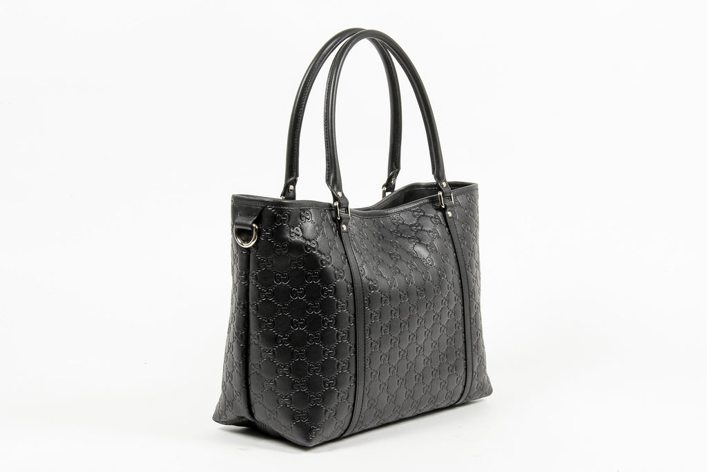 Bolso tote Gucci para mujer de piel negra Guccissima con logotipo GG