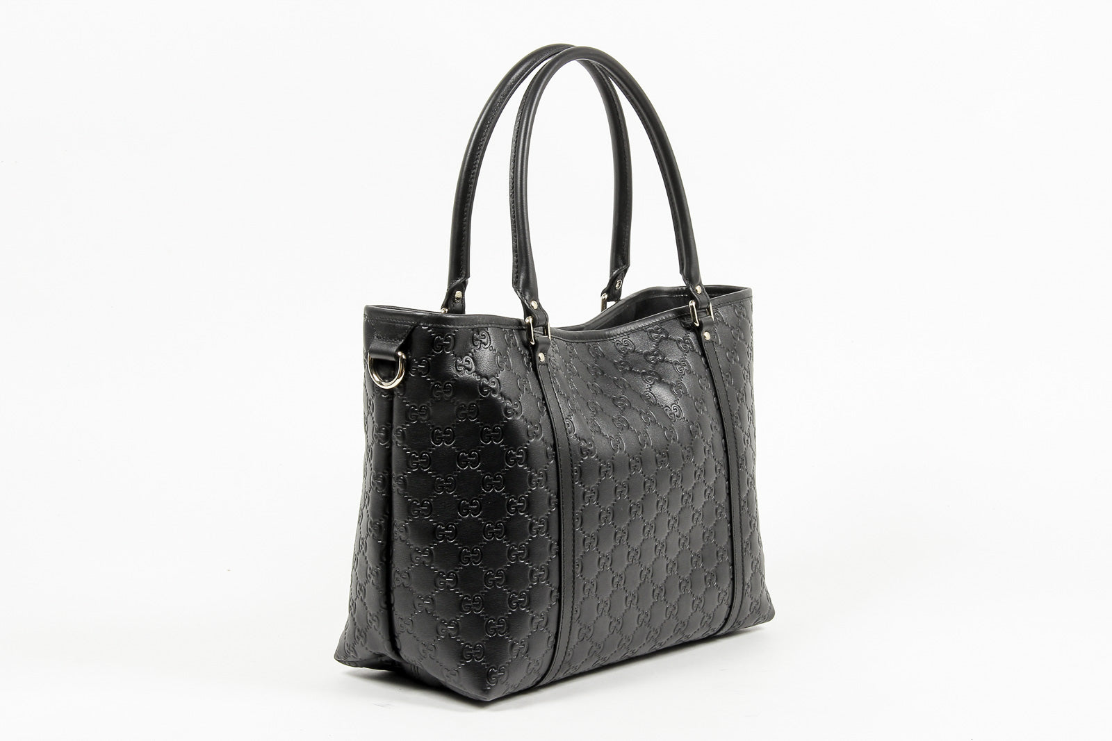 Bolso tote Gucci para mujer de piel negra Guccissima con logotipo GG