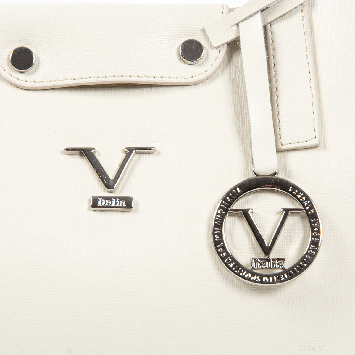 Bolso de mano para mujer V 1969 Italia en JERSEY blanco