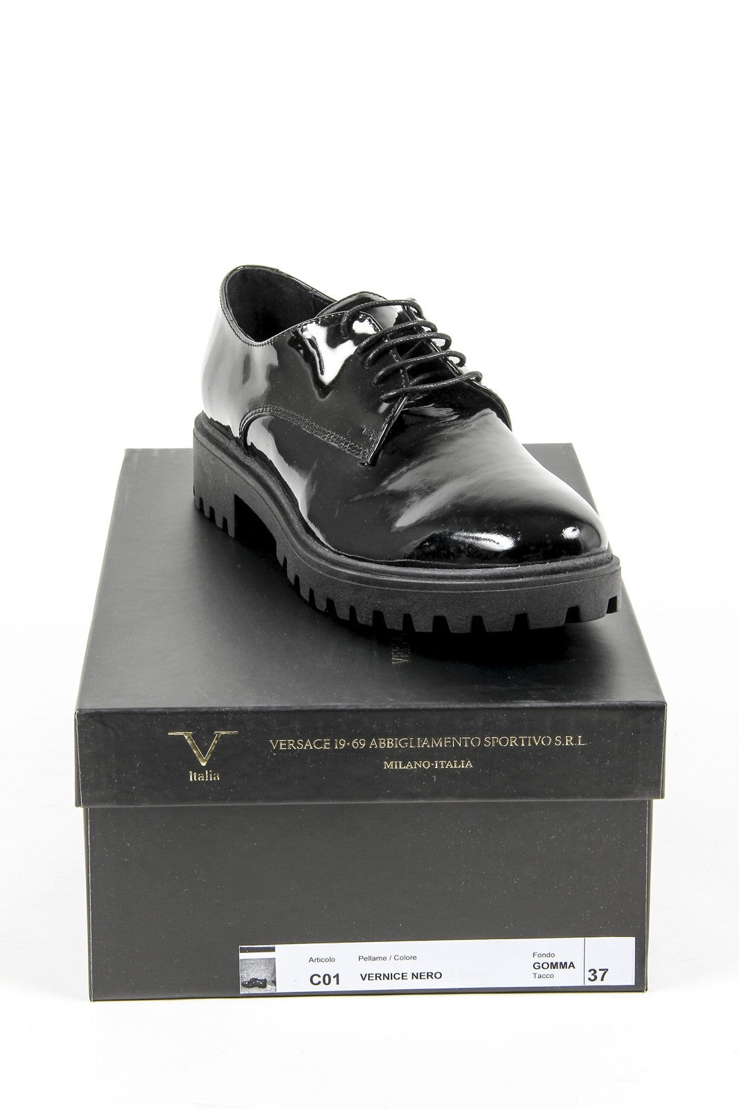 Zapatos con cordones para mujer V 1969 Italia C01 VERNICE NERO