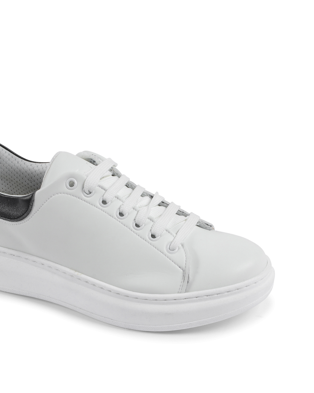 19V69 Italia Mens Sneaker White Black 720 PELLE BIANCO PELLE NERO