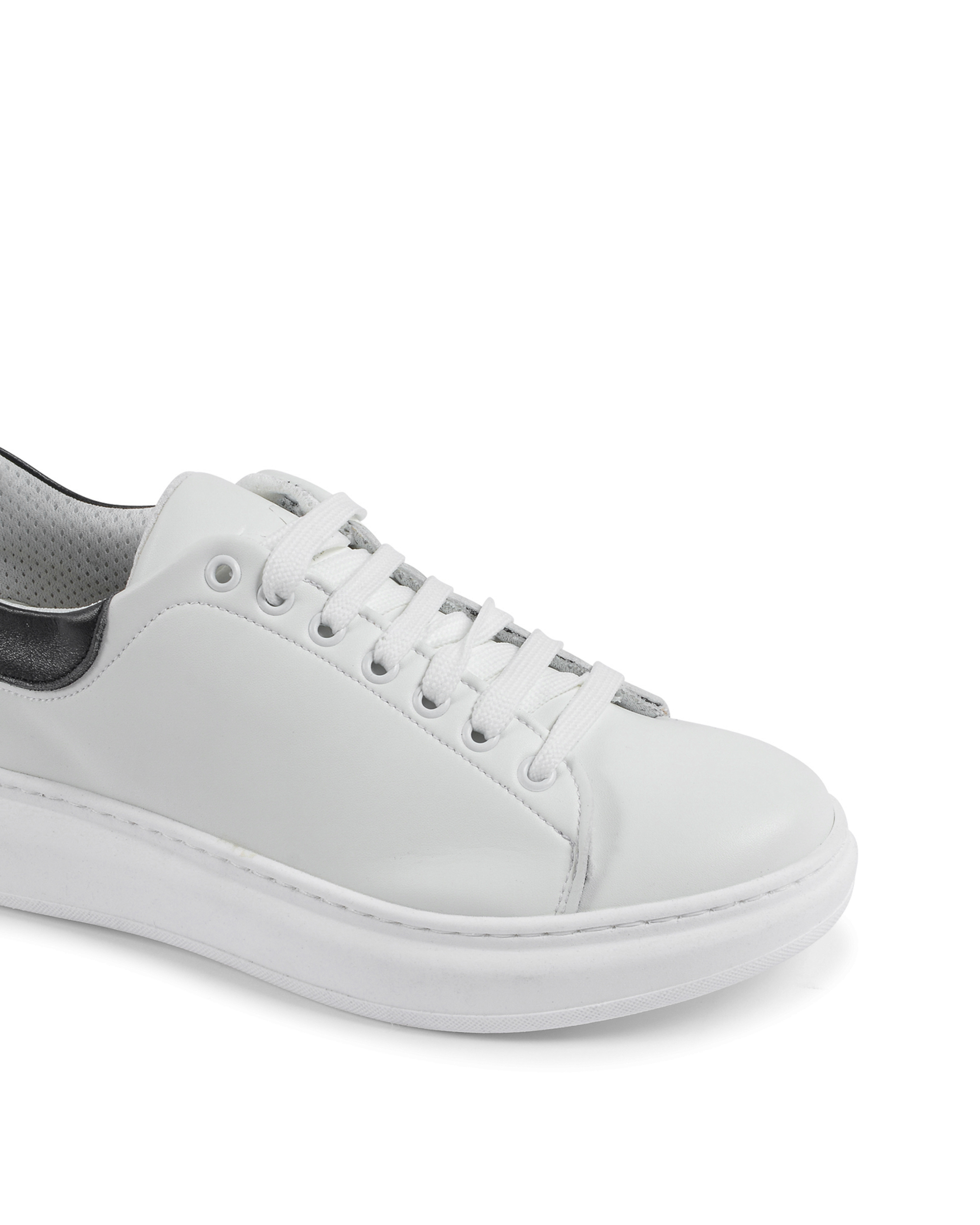 19V69 Italia Mens Sneaker White Black 720 PELLE BIANCO PELLE NERO