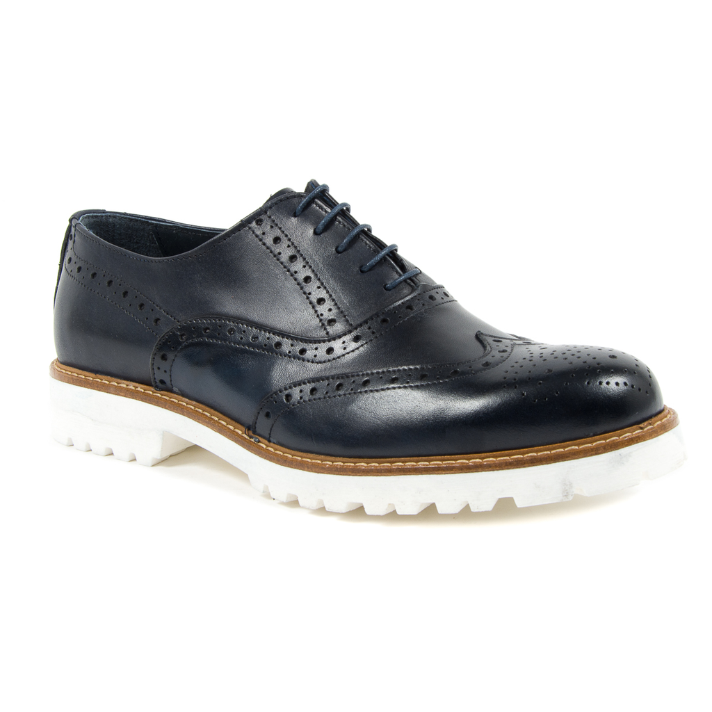 Andrew Charles - Zapatos brogue para hombre, color azul LUIS