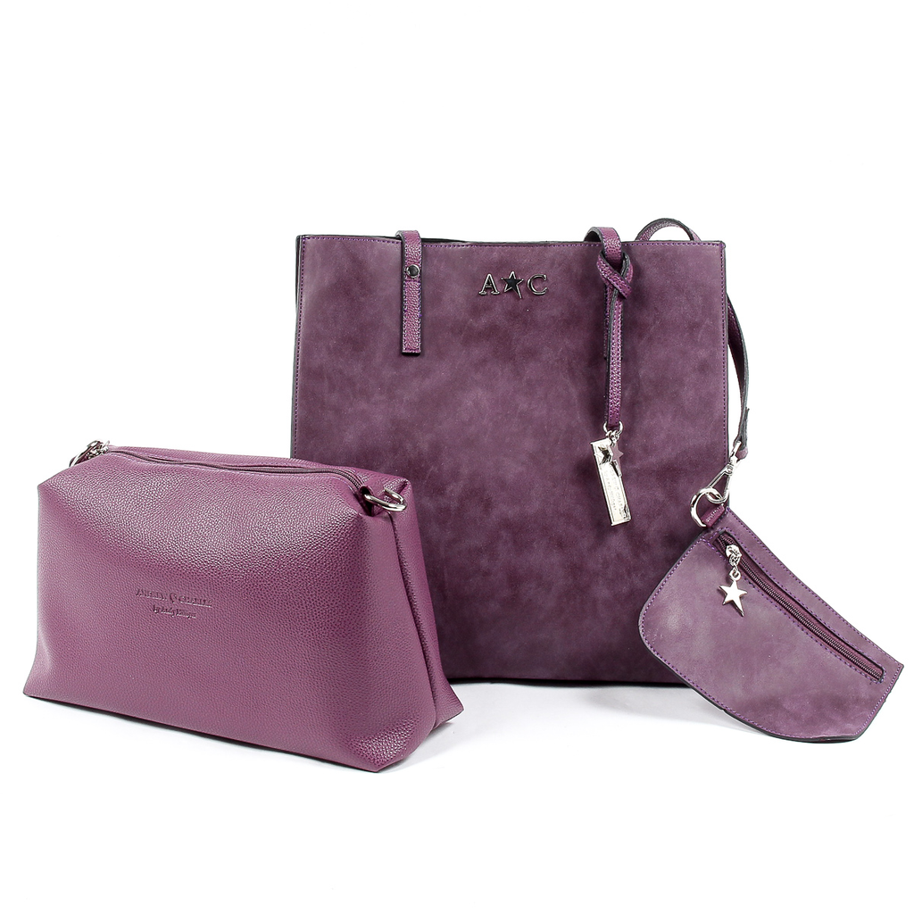 Andrew Charles Womens Handbag Purple SERINA