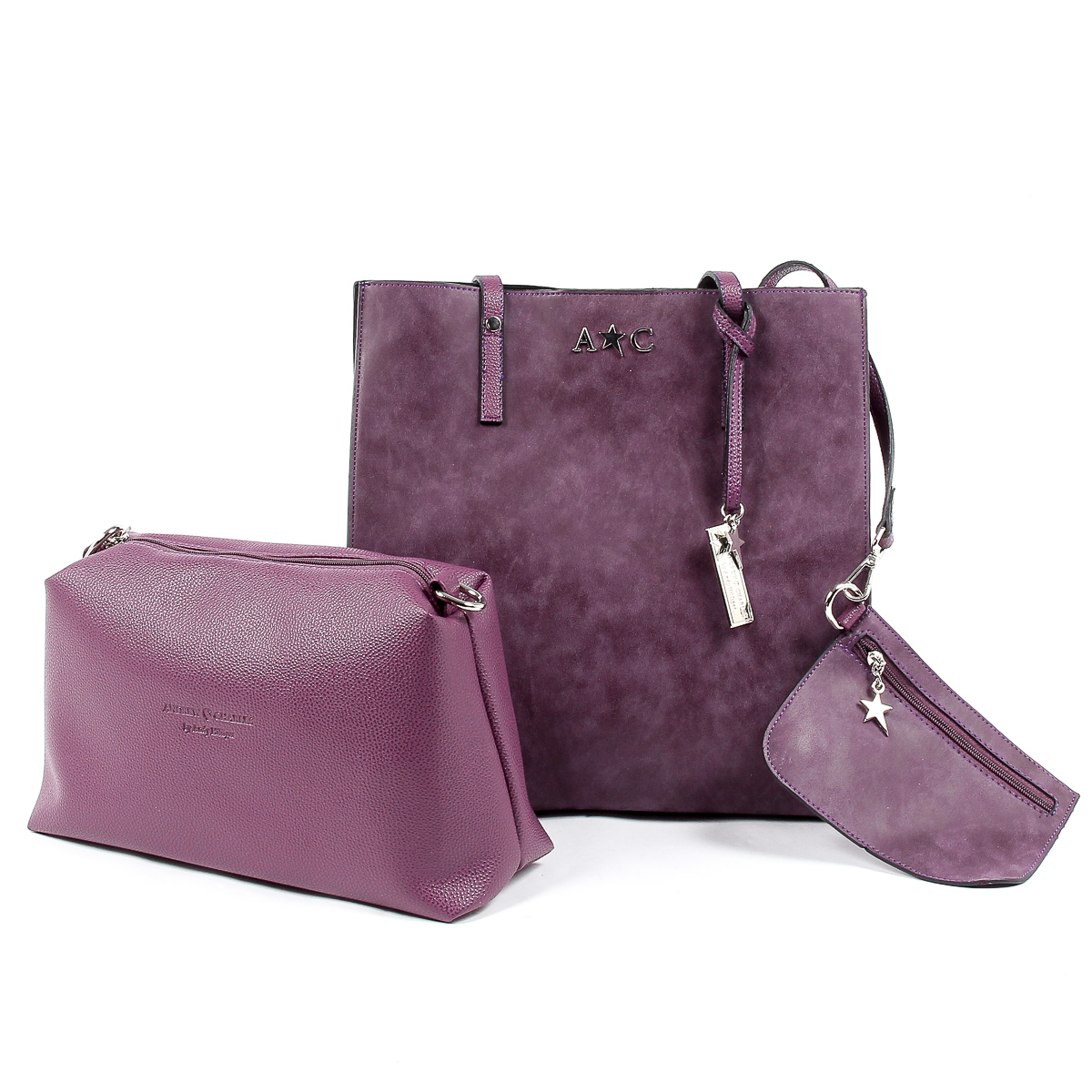 Andrew Charles Womens Handbag Purple SERINA