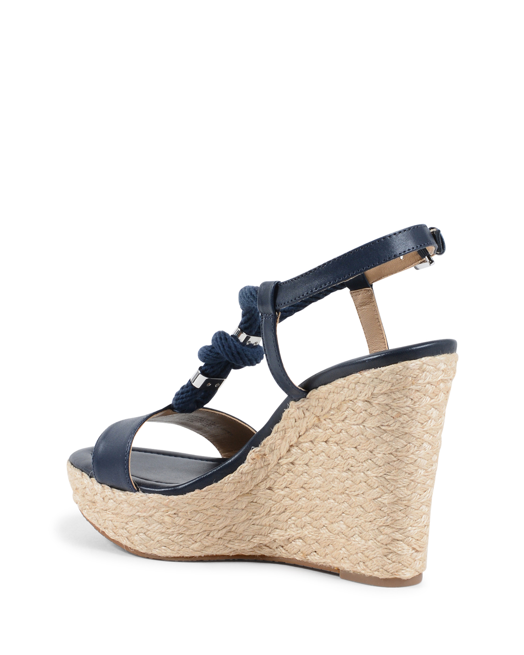 Michael Kors Sandalia de cuña para mujer Azul marino HOLLY