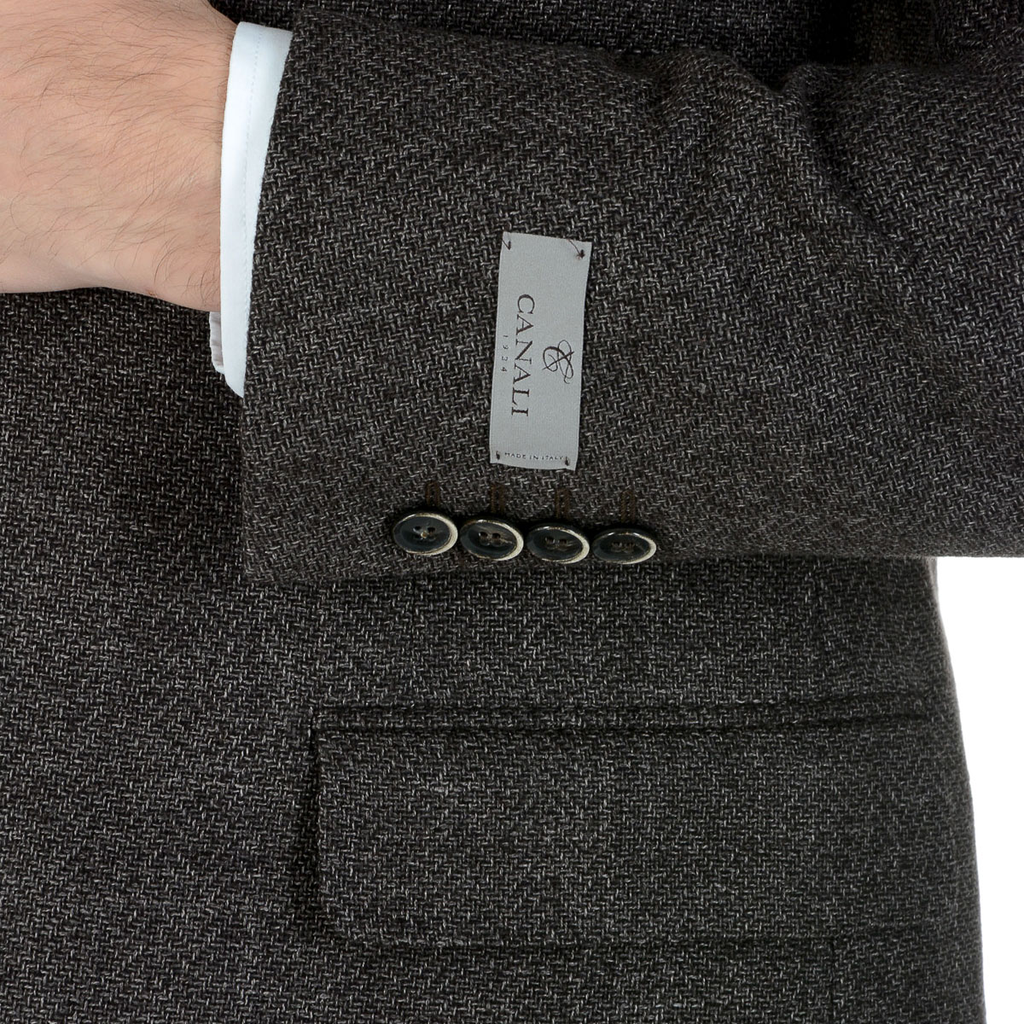Chaqueta Canali para hombre de manga larga gris oscuro