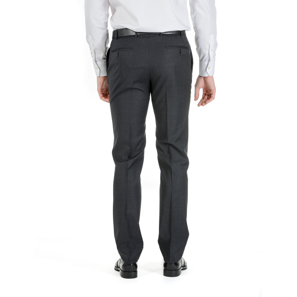 Corneliani Mens Suit Long Sleeves Dark Grey Super 130's