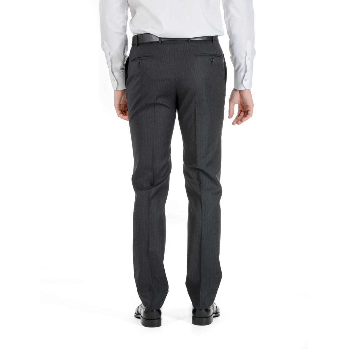 Corneliani Mens Suit Long Sleeves Dark Grey Super 130's