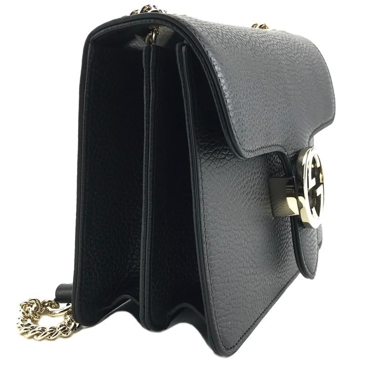 Bolso Gucci de piel entrelazada con cadena negra