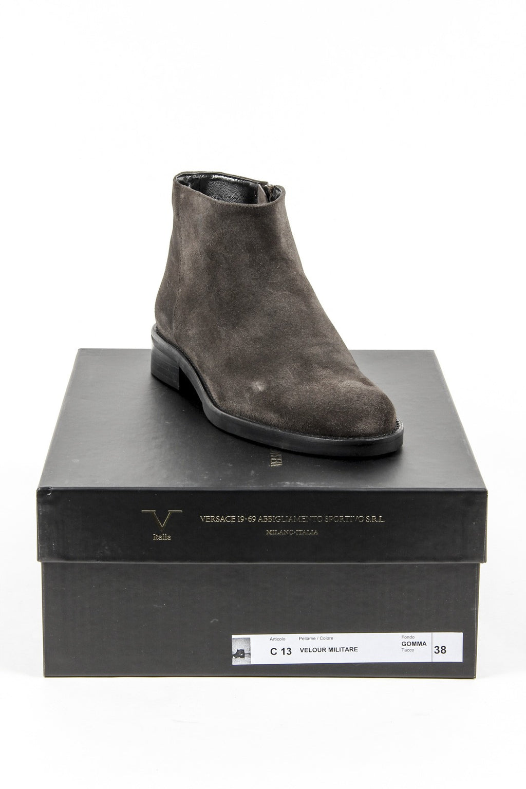 V 1969 Italia Botines para mujer C13 VELOUR MILITARE