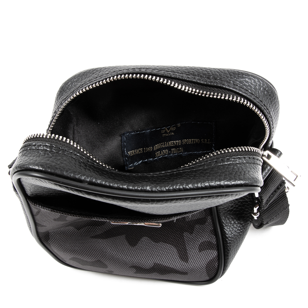 V 1969 Italia Mens Shoulder Bag Black MILITARY