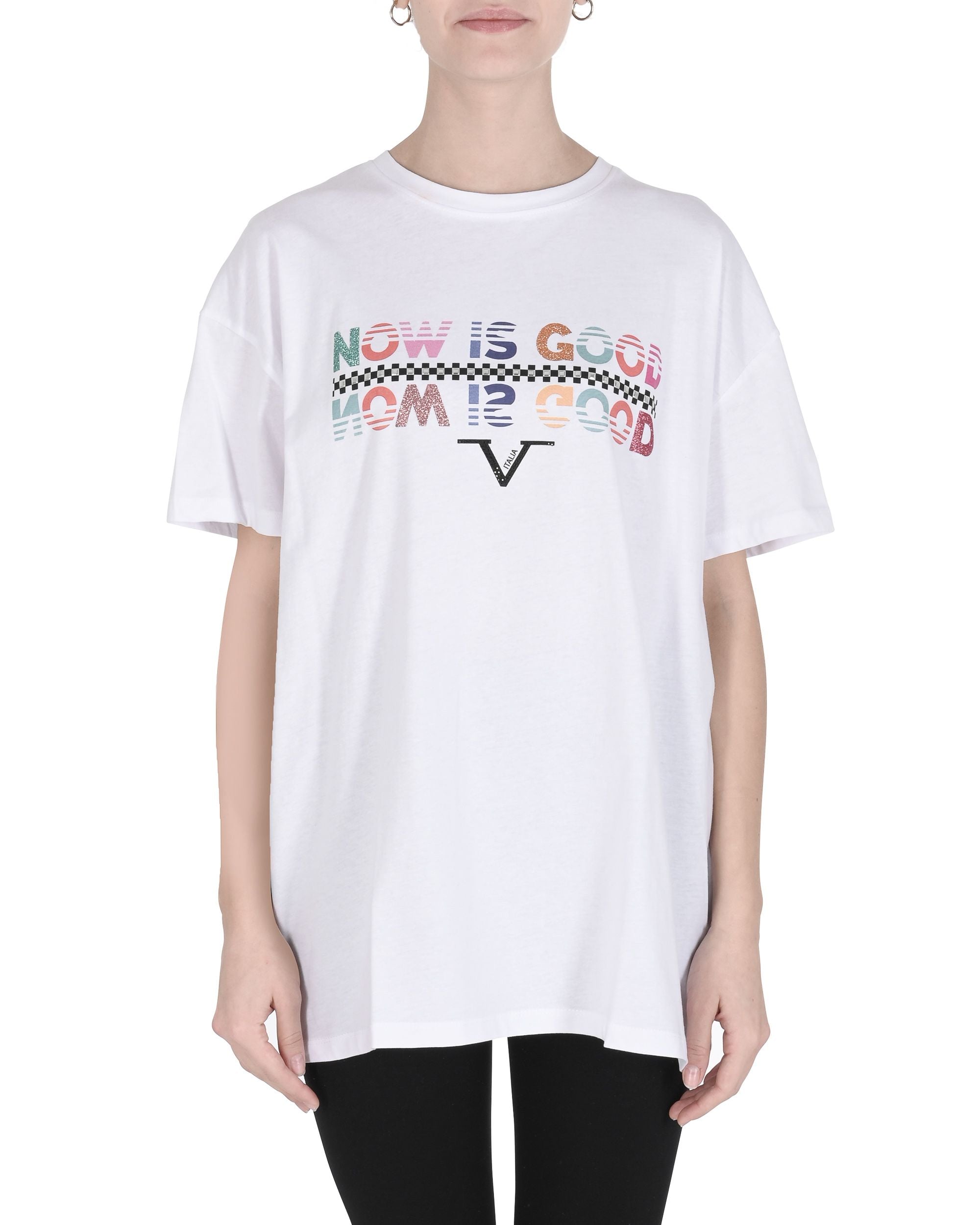 Camiseta de mujer 19V69 Italia AHORA ES BUENO BLANCO