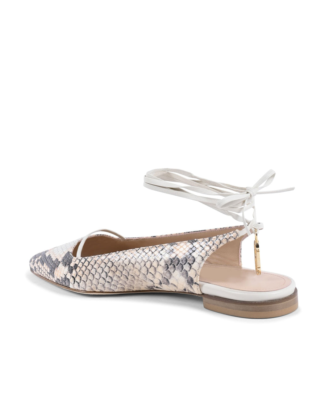 Brenda Flat Python - Negro/Desnudo