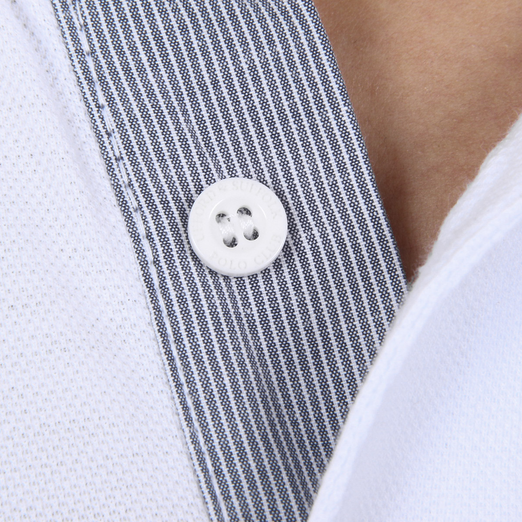 Polo Ufford & Suffolk Polo Club para hombre, manga corta, US025, blanco