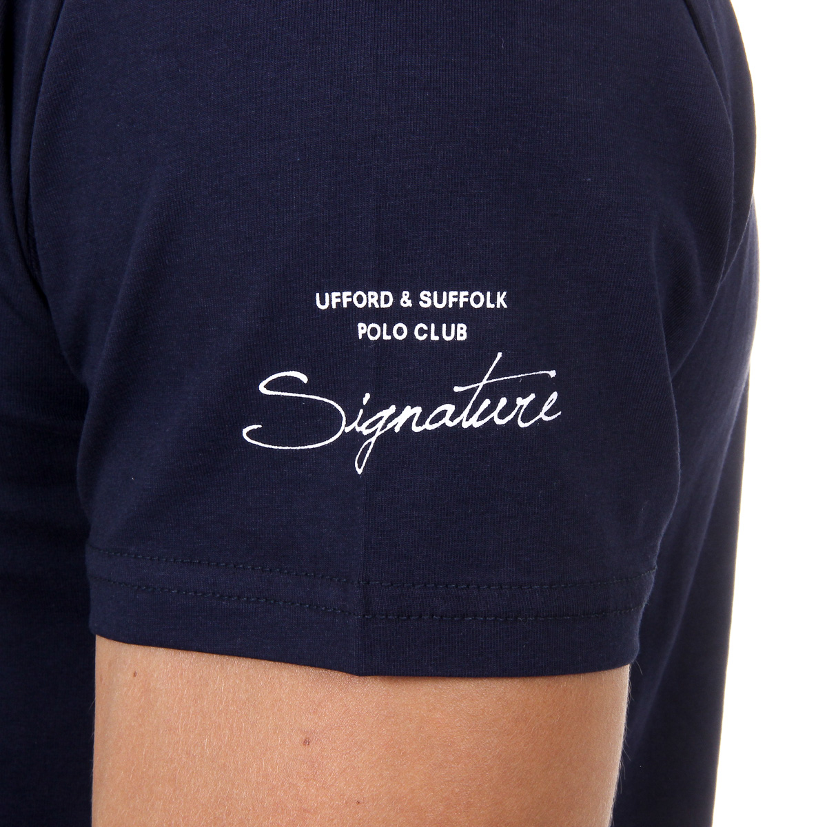 Camiseta de hombre Ufford & Suffolk Polo Club, manga corta, cuello redondo, US028, azul marino