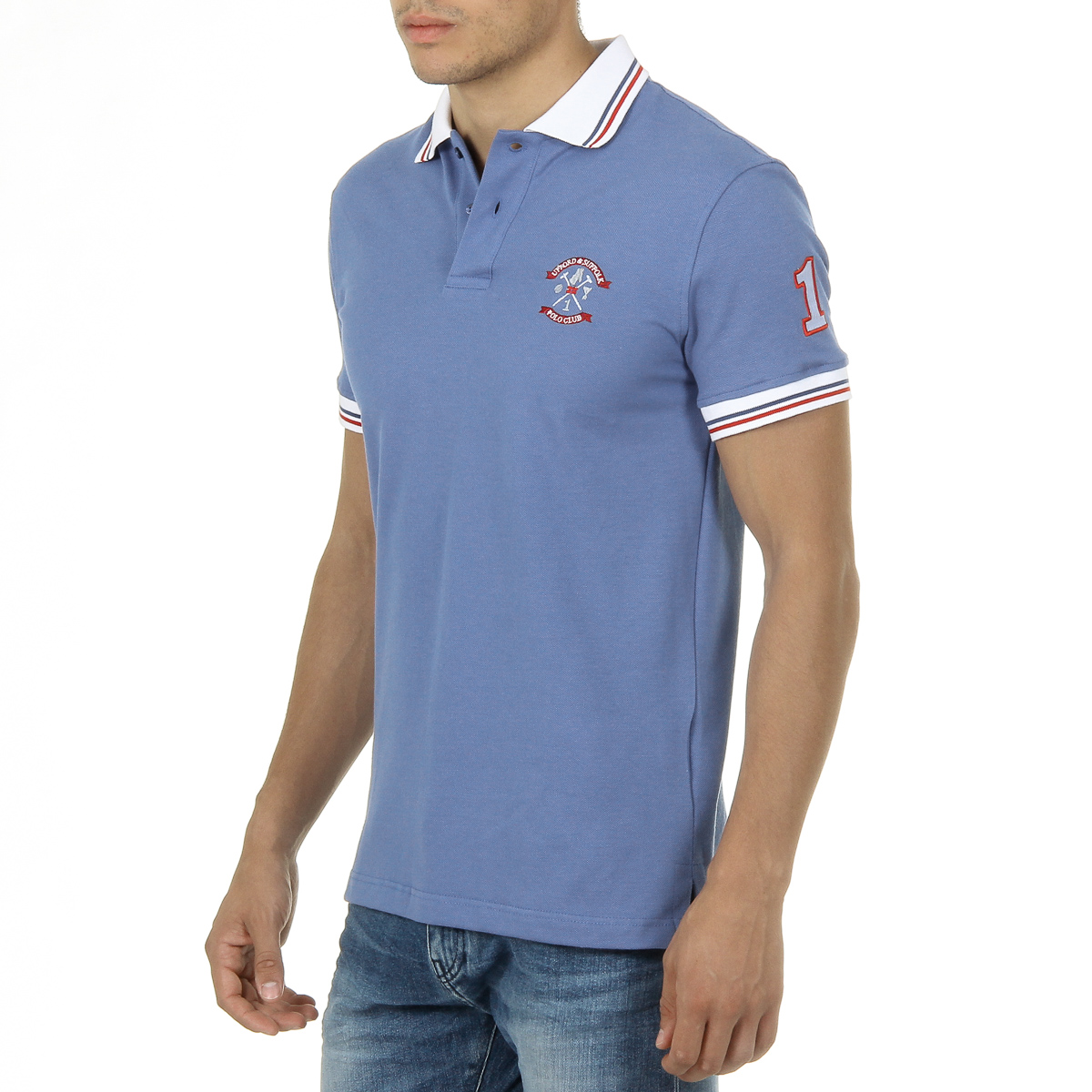 Polo Ufford & Suffolk Polo Club para hombre, manga corta, azul claro, DAGO
