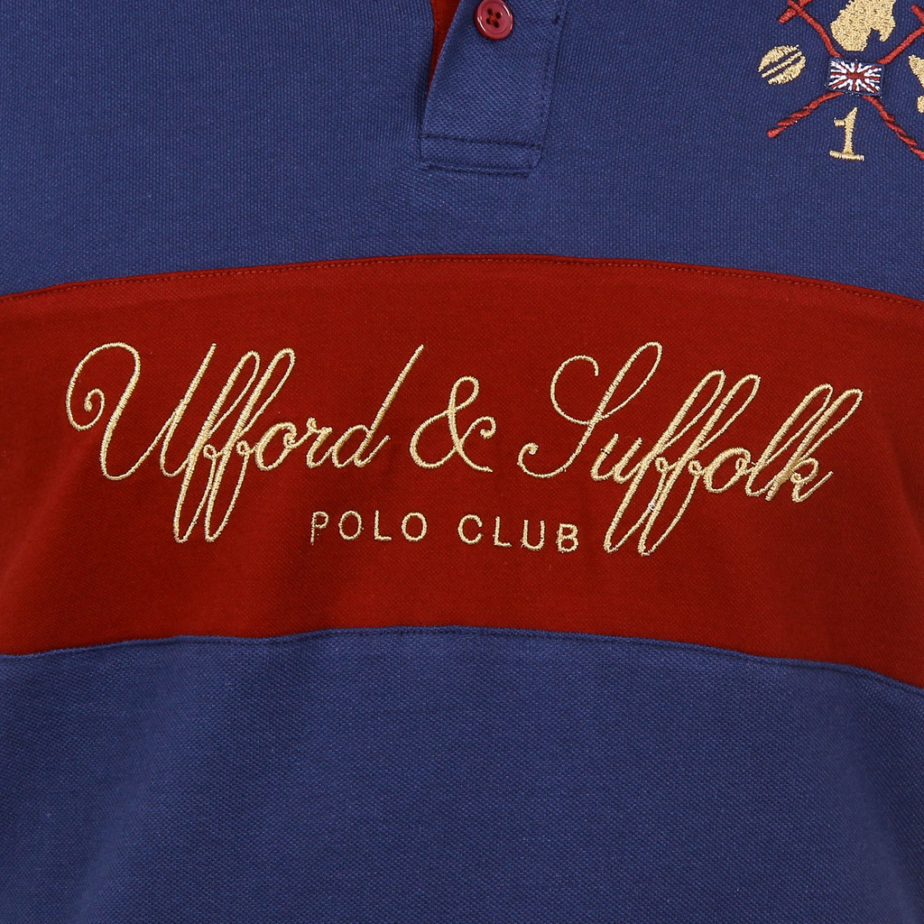 Polo Ufford & Suffolk Polo Club para hombre, manga corta, US002, azul marino