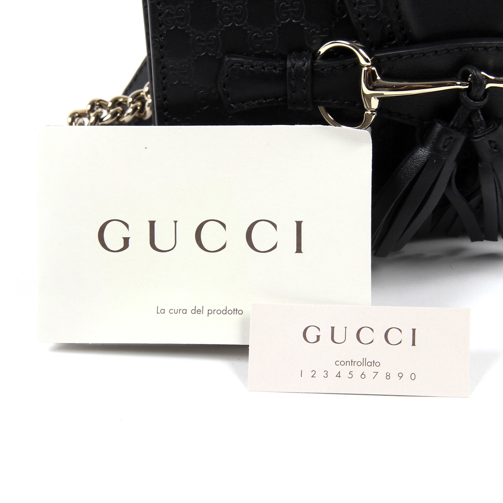 Gucci Womens Handbag GG Guccissima Black 449636 1000