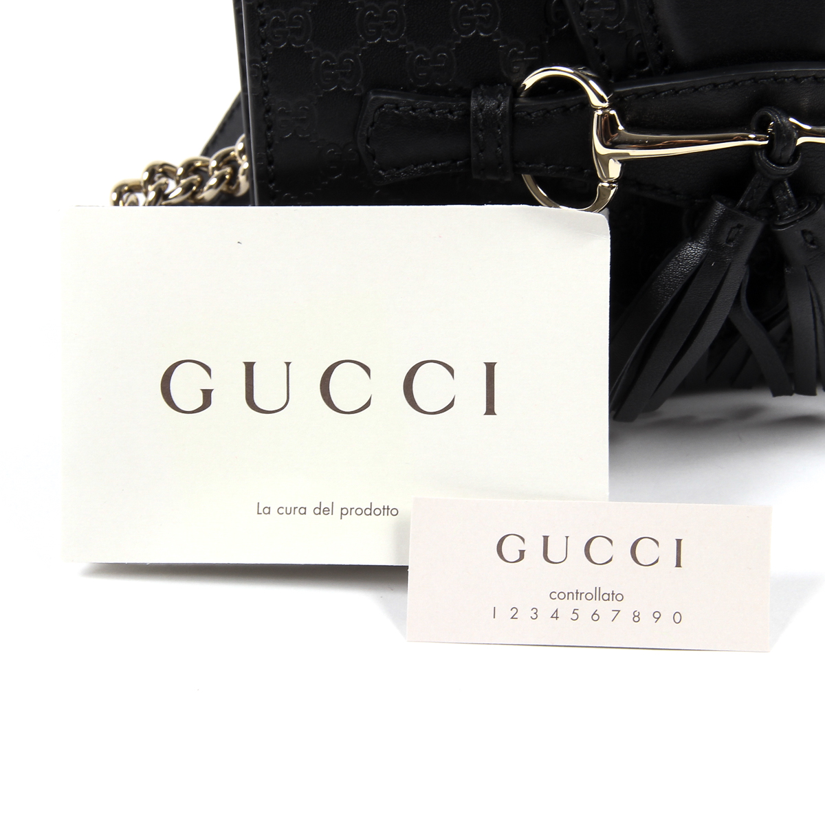 Gucci Womens Handbag GG Guccissima Black 449636 1000