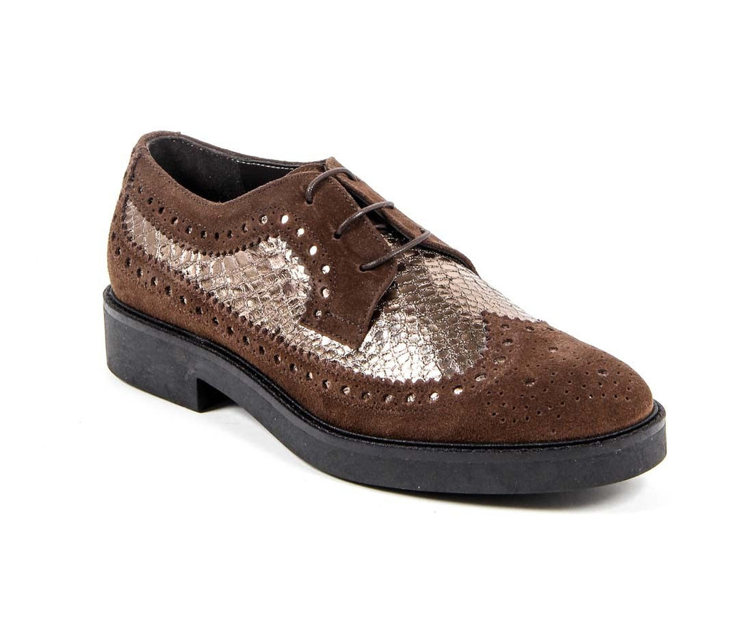 V 1969 Italia Zapato Brogue para Mujer B1670 TERCIOPELO + PIETRA T. MORO