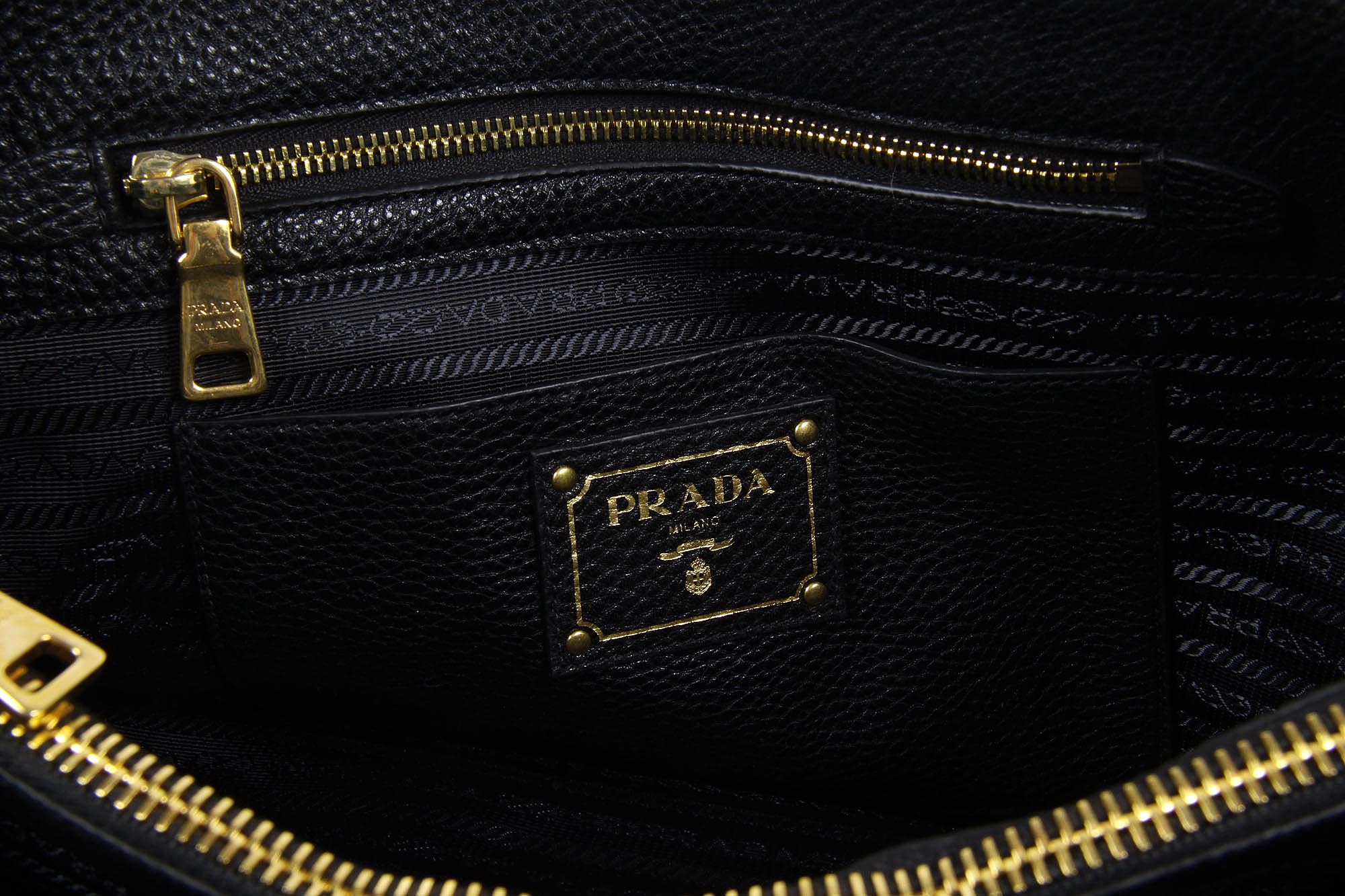 Bolso de compras Prada BN2794 Nero Vitello Daino