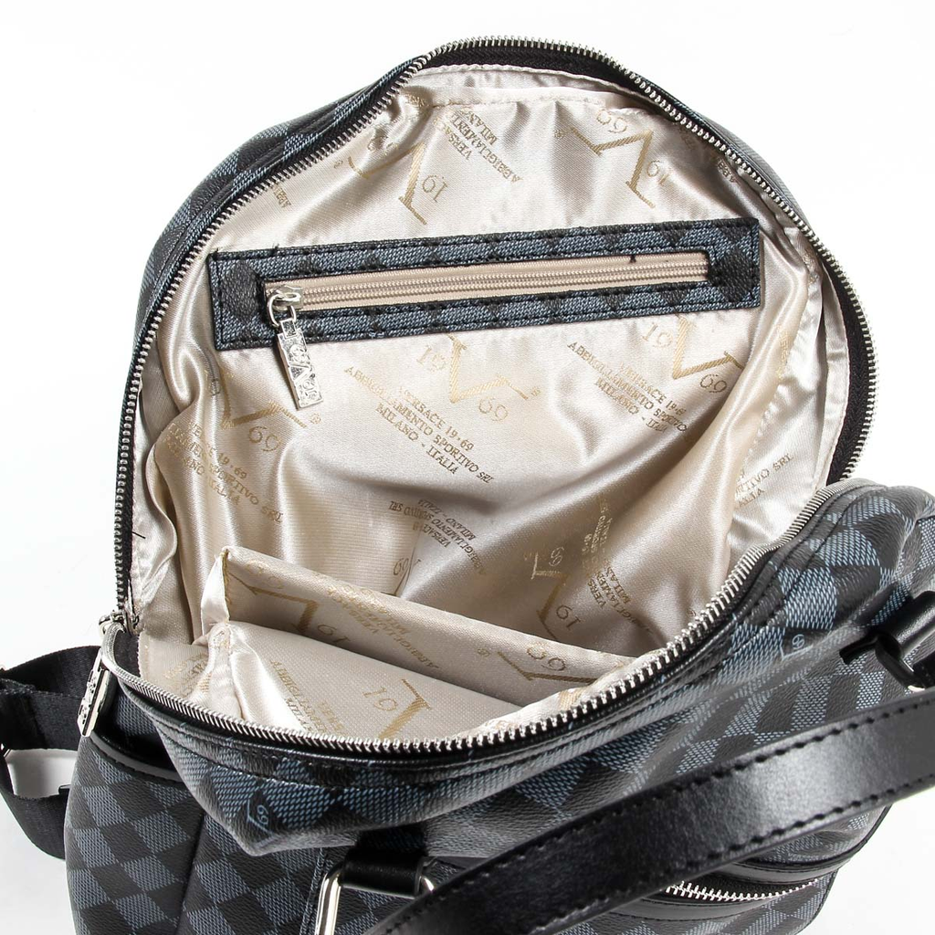 Mochila de moda para hombre V 1969 Italia V1969016 GRIS NEGRO