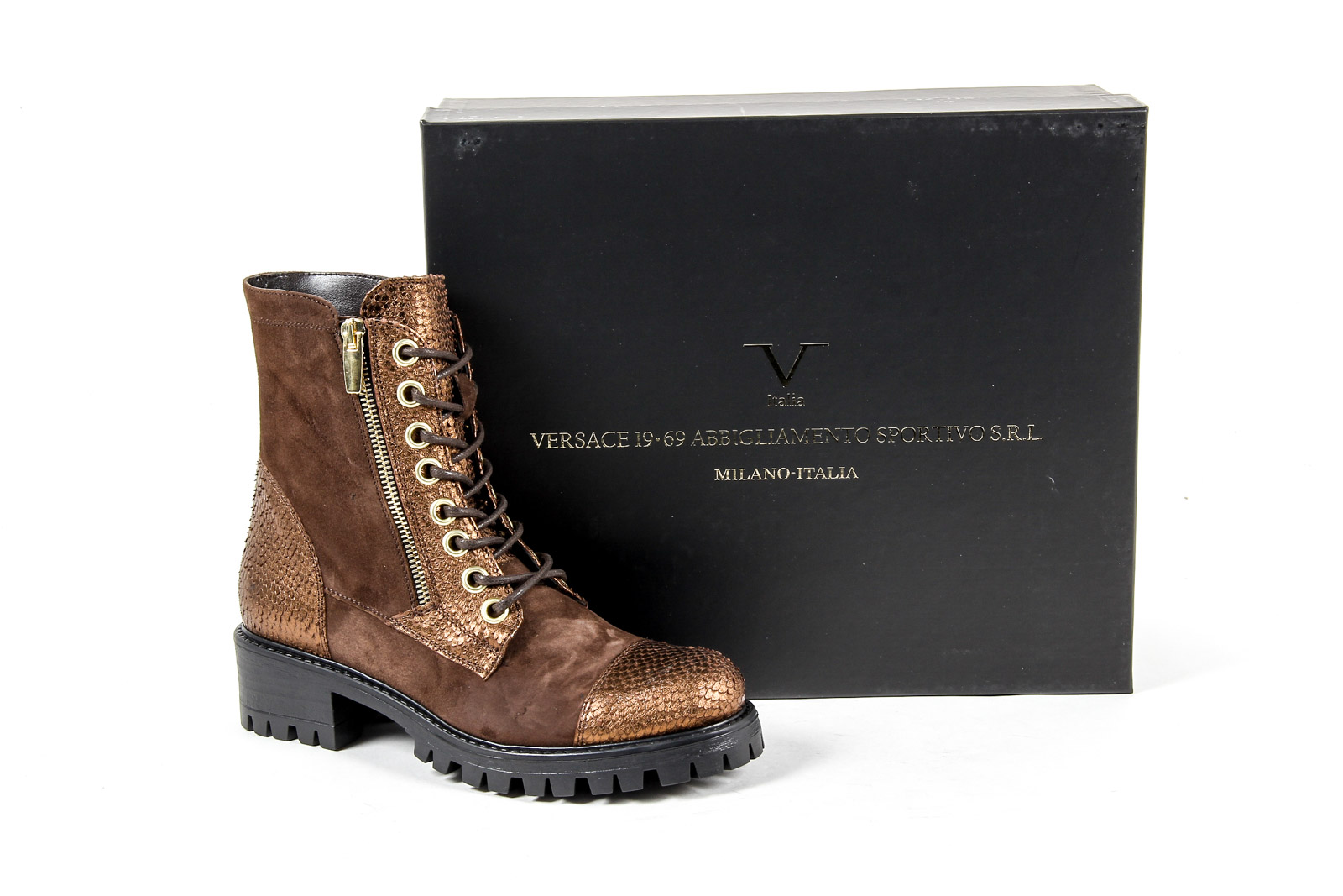 V 1969 Italia Womens Short Boot Brown STONE