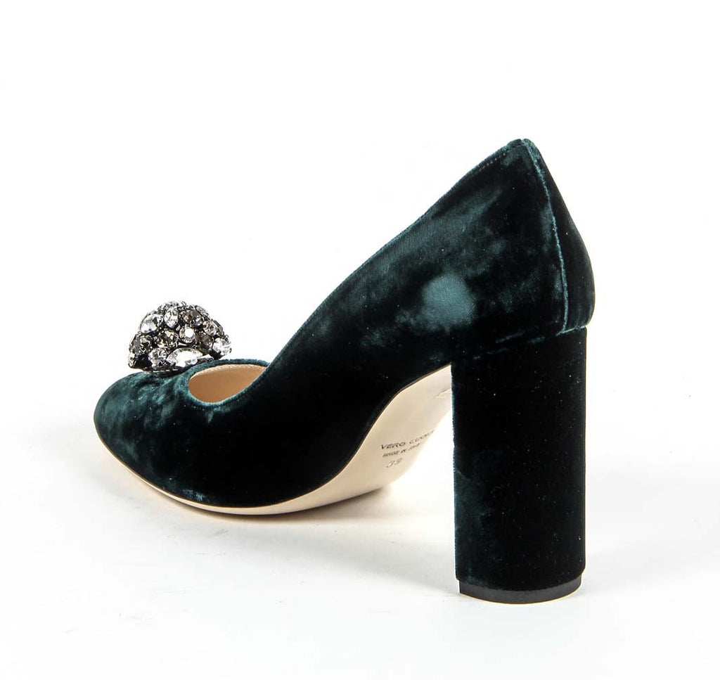 Zapatos de salón para mujer V 1969 Italia 3102045 VELLUTO VERDE