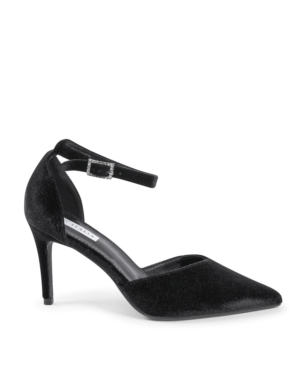 19V69 Italia - Zapatos de salón con tira al tobillo para mujer, color negro, F0110 NERO