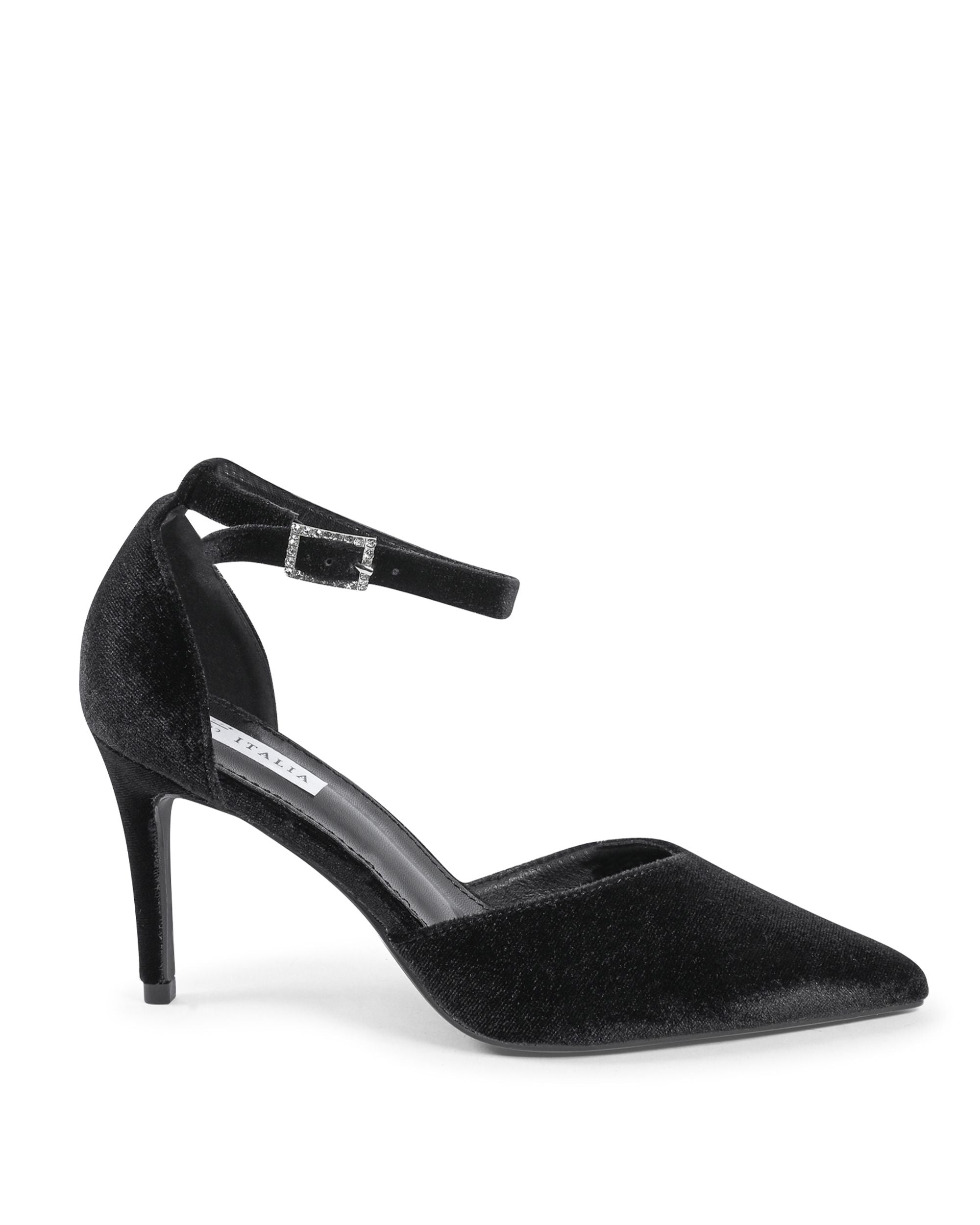 19V69 Italia - Zapatos de salón con tira al tobillo para mujer, color negro, F0110 NERO