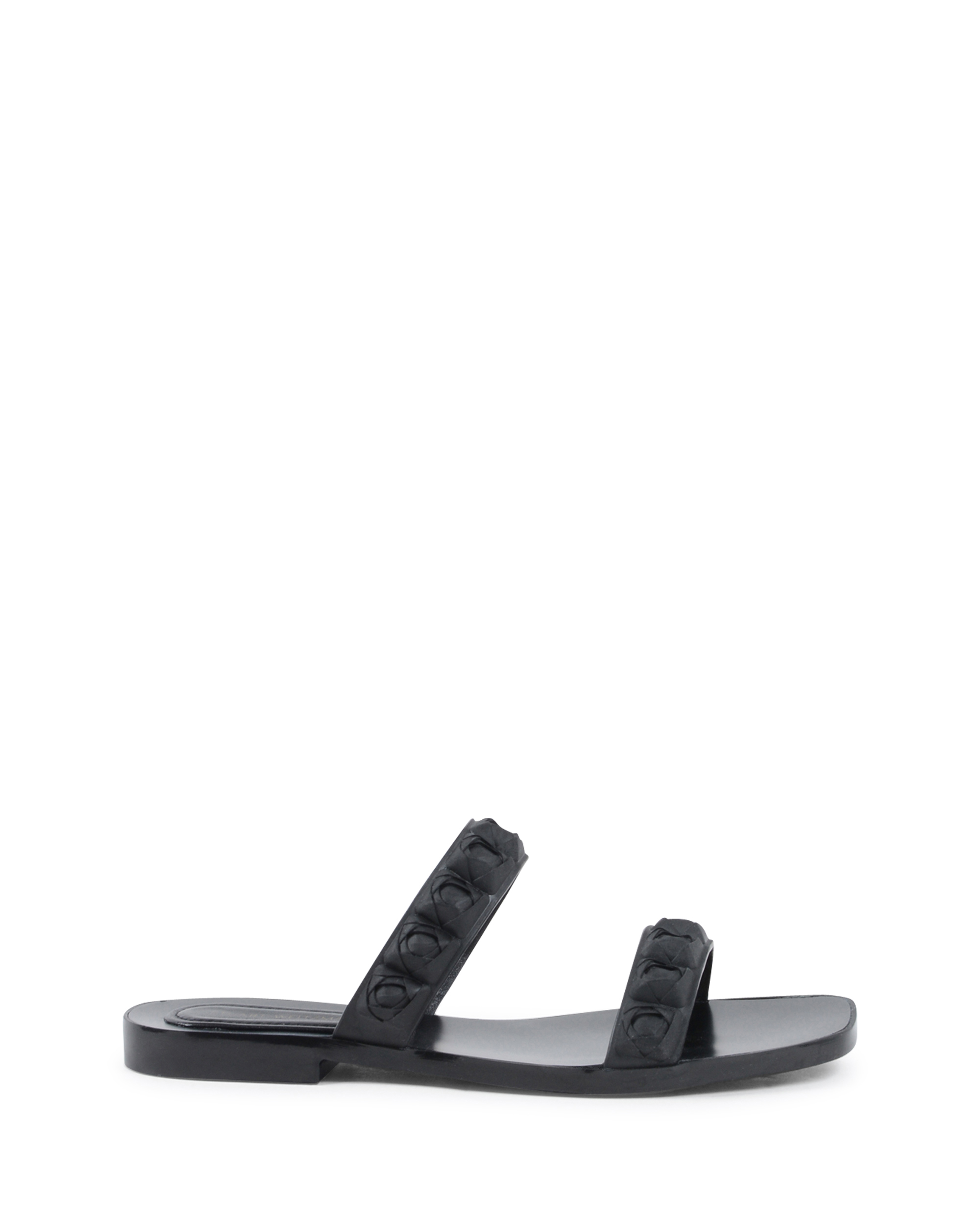Stuart Weitzman Sandalia plana para mujer negra ROSITA