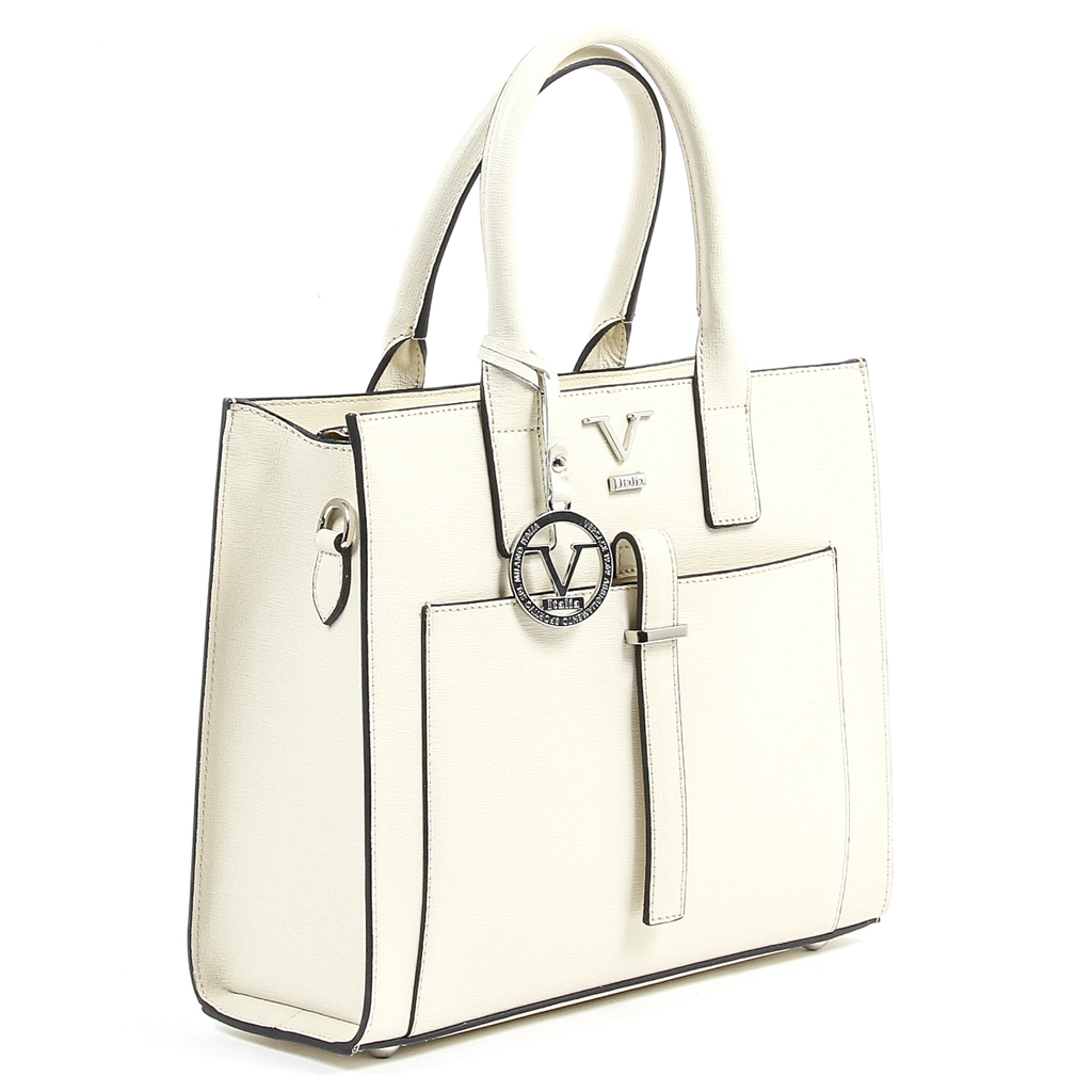 Bolso de mano para mujer V 1969 Italia V006-S SAFFIANO CREMA
