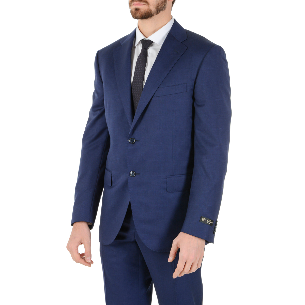 Corneliani Mens Suit Long Sleeves Blue Super 130's