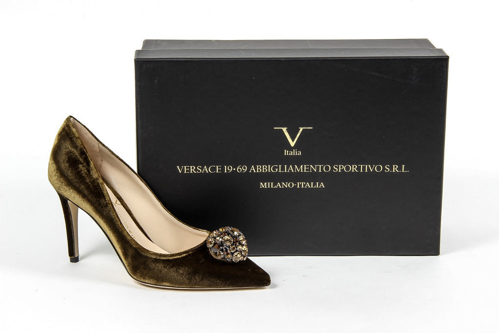 Zapatos de salón para mujer V 1969 Italia 3104104 VELLUTO SIGARO