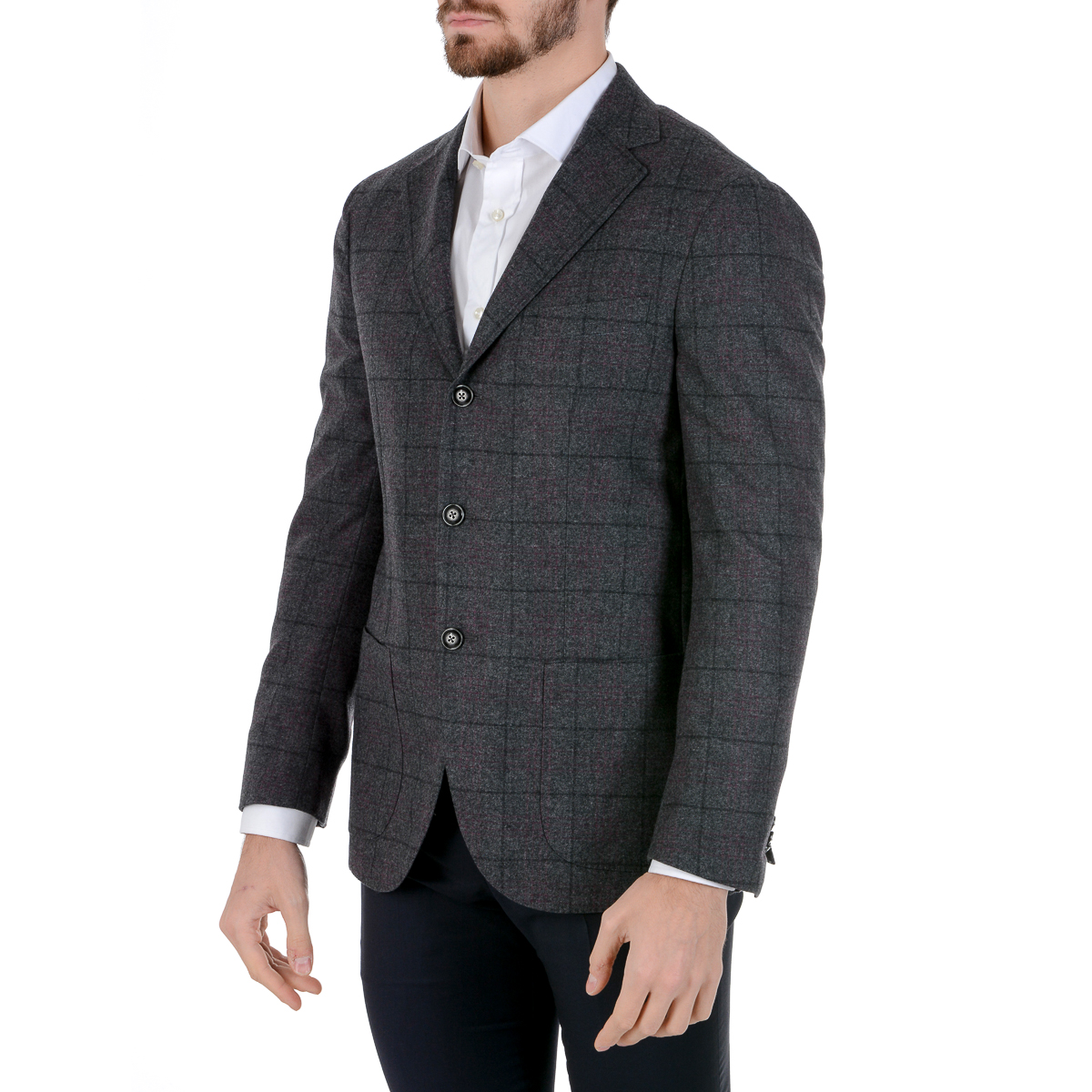 Chaqueta Barba Napoli para hombre, manga larga, gris