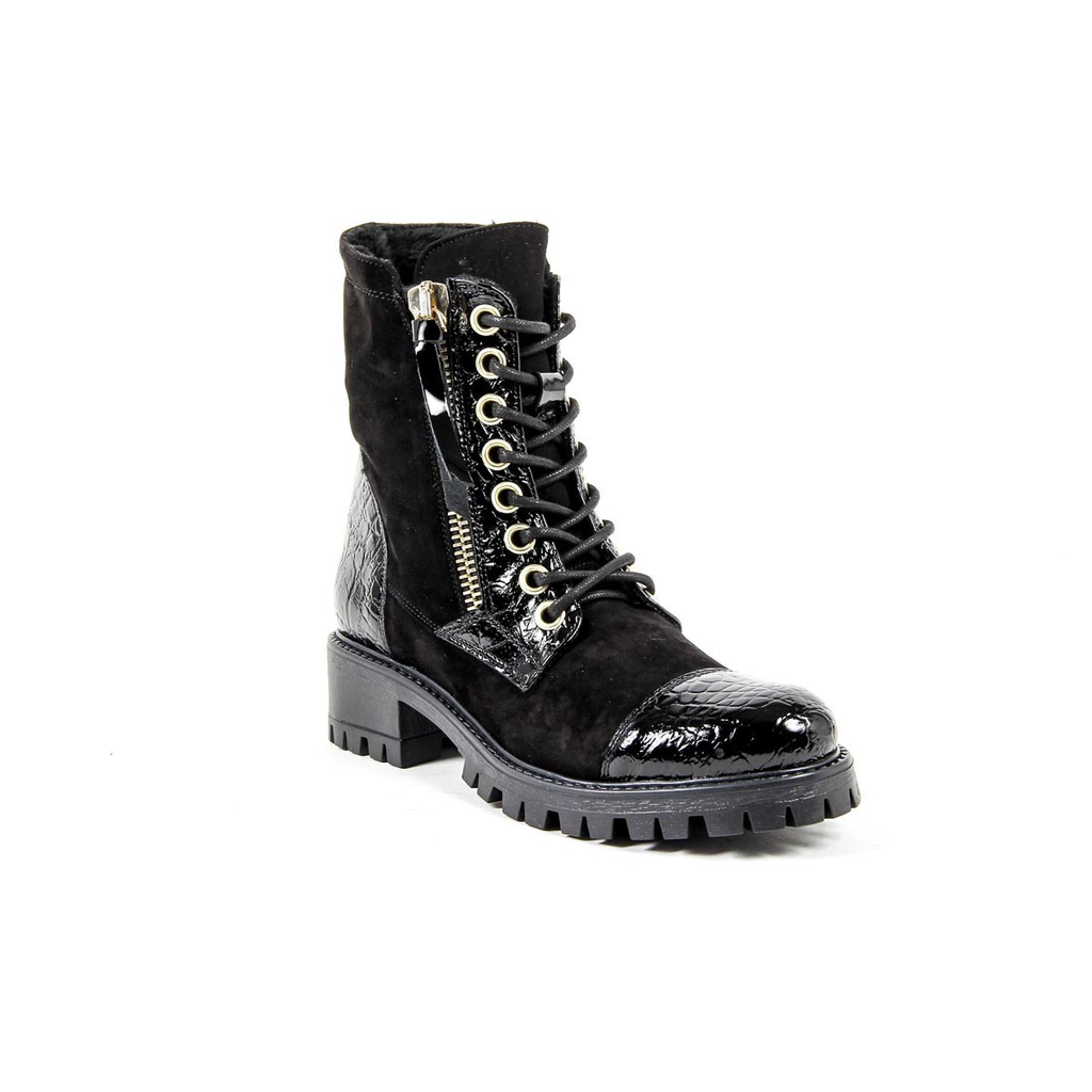 Bota Corta Mujer V 1969 Italia B1476 CAMOSCIO COCCO NERO