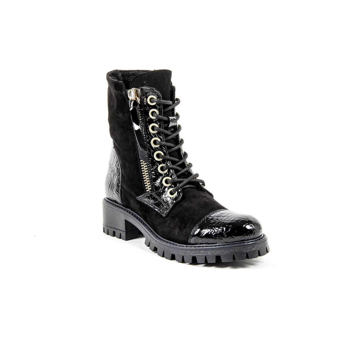 Bota Corta Mujer V 1969 Italia B1476 CAMOSCIO COCCO NERO
