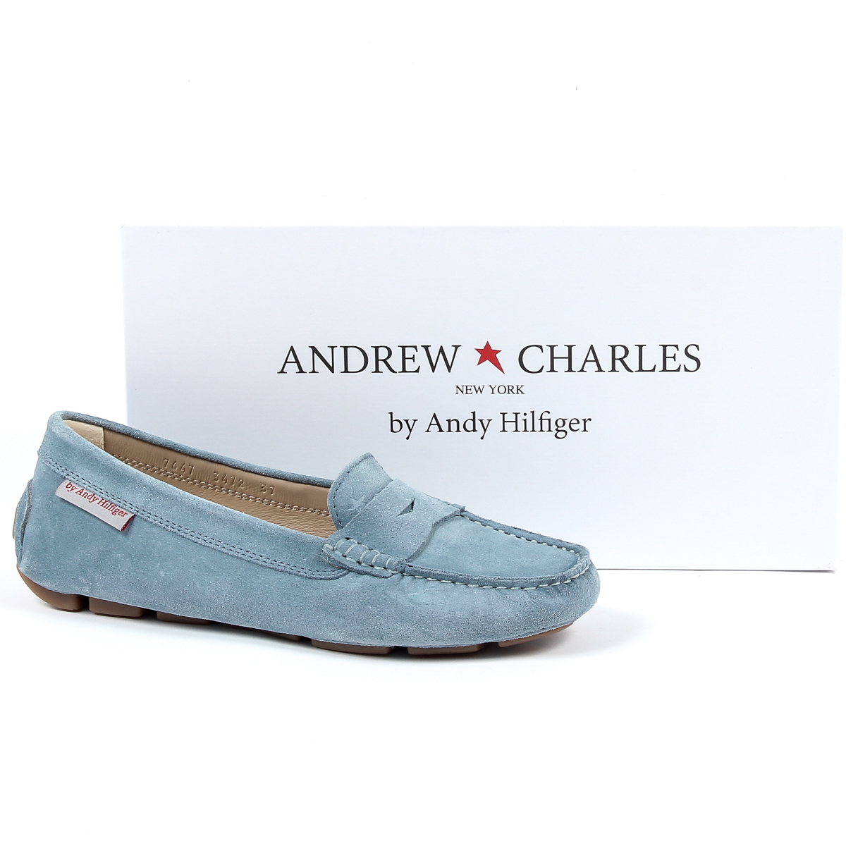 Andrew Charles Mocasín para mujer Azul Claro MAX