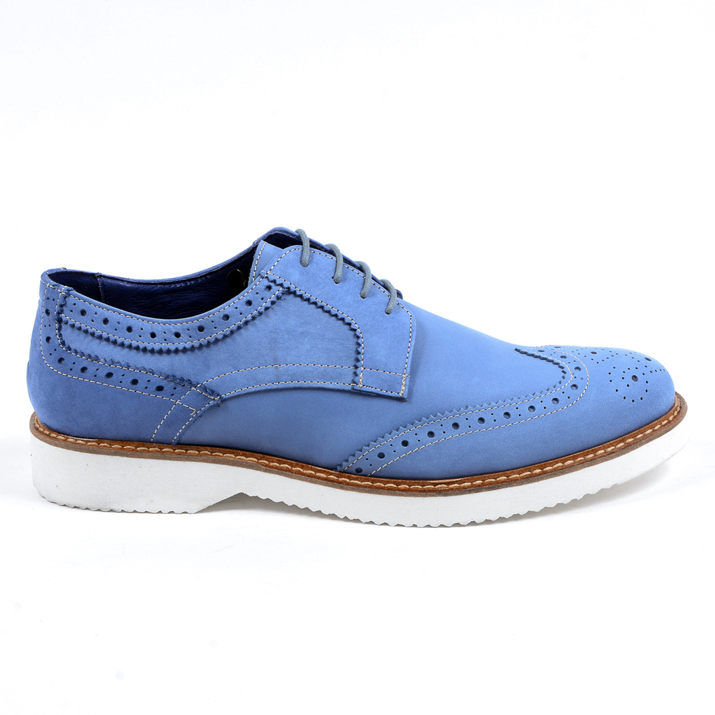 V 1969 Italia - Zapato Oxford Brogue para hombre, color azul, PEDRO