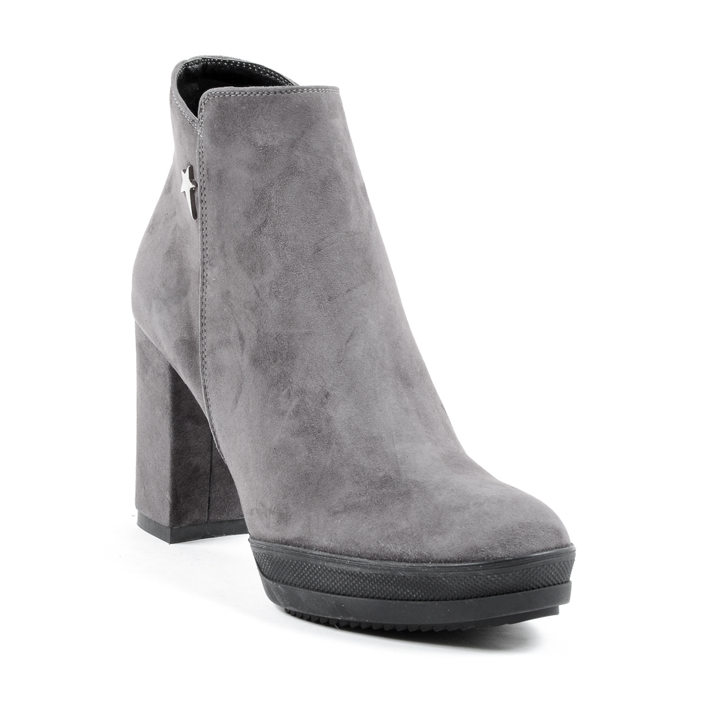 Andrew Charles Womens Heeled Ankle Boot Grey SHERYL