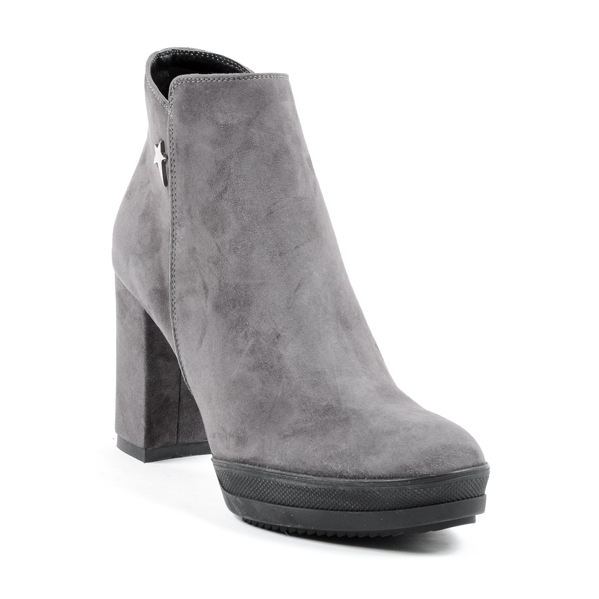 Andrew Charles Womens Heeled Ankle Boot Grey SHERYL