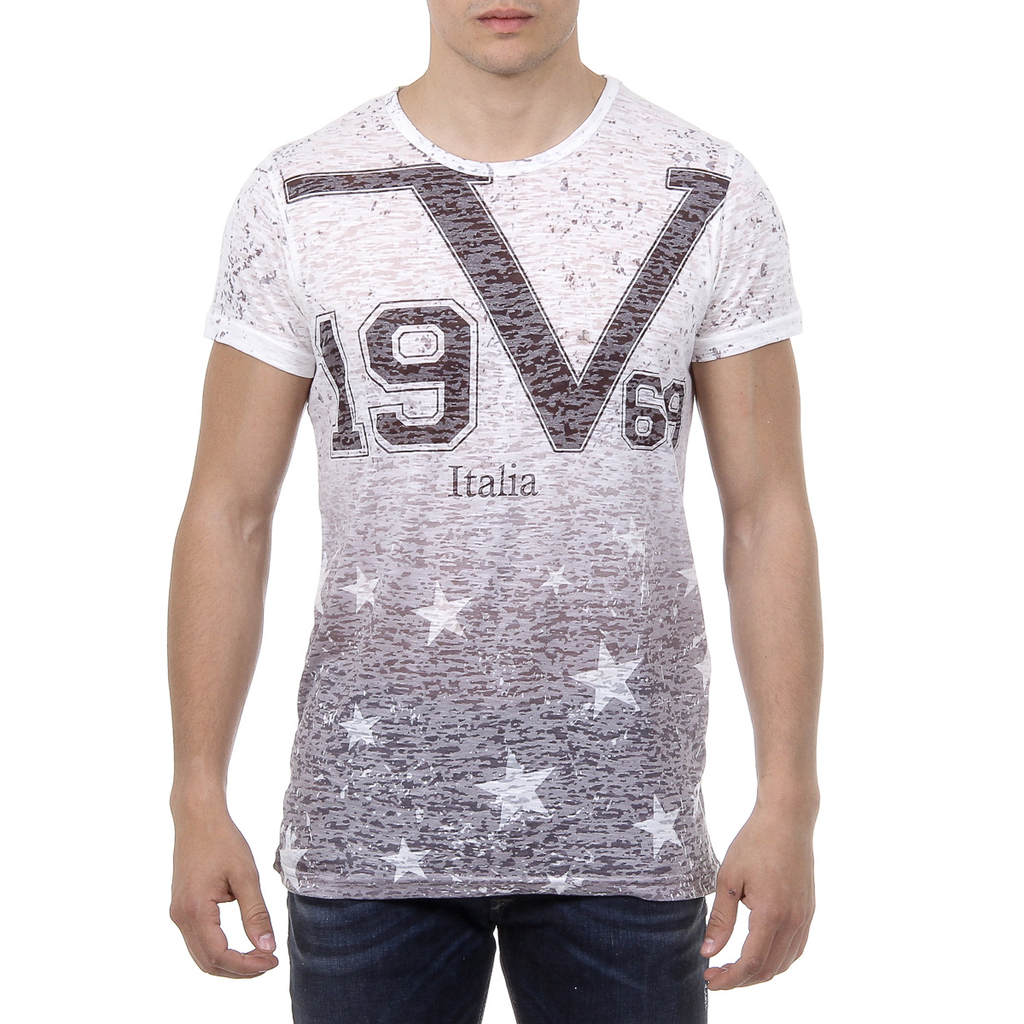 V 1969 Italia Mens T-shirt Short Sleeves Round Neck Multicolor DAVID