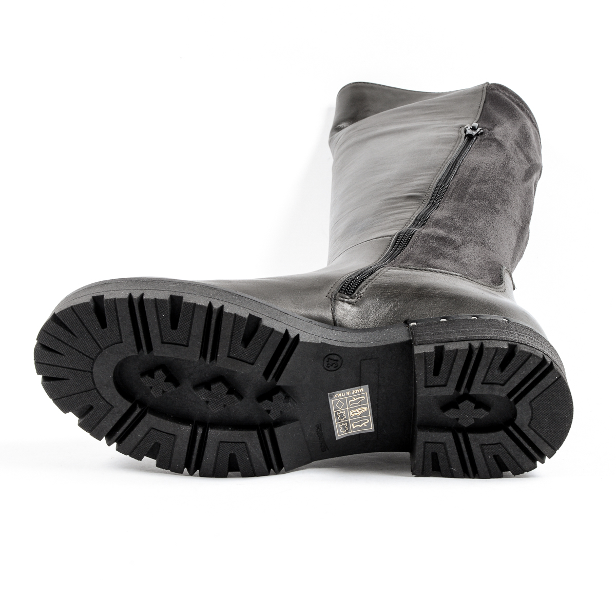 Andrew Charles Womens High Boot Grey PAT